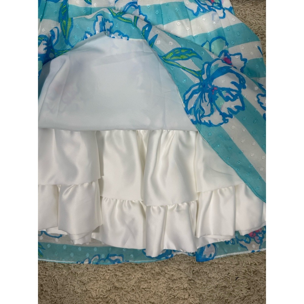 Lilly Pulitzer Roswell Dress Tossing the Line Shorely Blue Stripe Size 00 Resort - Picture 7 of 10